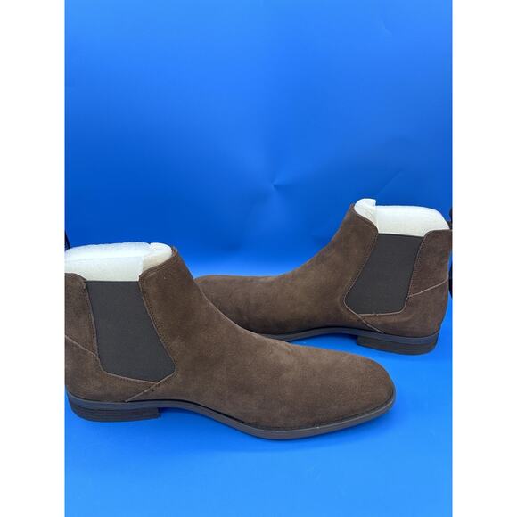 New ALDO Men's Chelsea Boots Genuine Brown Suede Leather US Size 12 Tried On - Picture 1 of 6